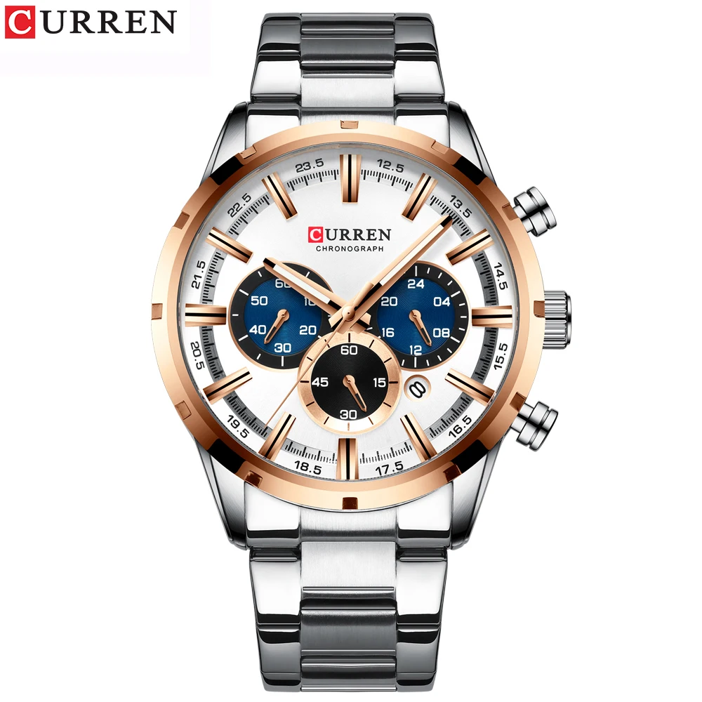 CURREN Men's Luxury Quartz Watch – Waterproof Chronograph, Fashion Wristwatch