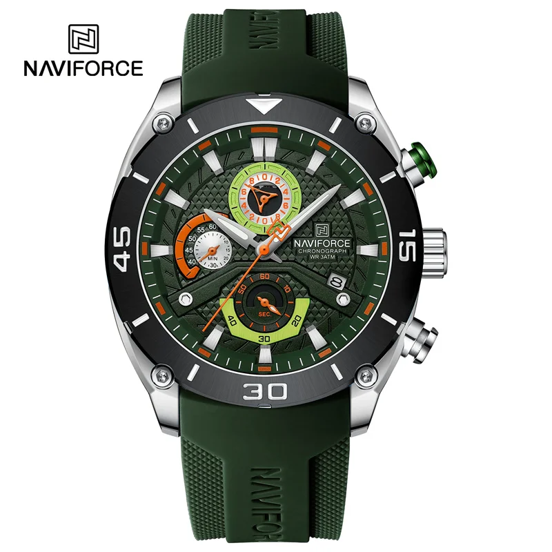 NAVIFORCE Men's Sport Quartz Watch – Waterproof Chronograph, Luminous Military Wristwatch