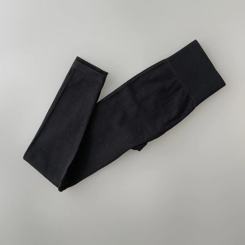 High-Waisted Ribbed Yoga Pants – Seamless Tummy Control Leggings for Women’s Fitness & Training