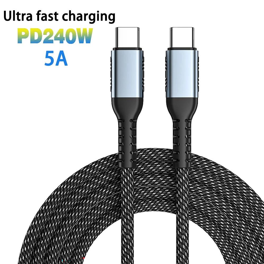 UGOURD PD240W USB-C Charger Cable – 100W Type-C to Type-C, E-Marker Chip, Fast Charging for iPhone 15, Xiaomi, MacBook Pro