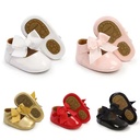 Meckior Baby Girl Shoes – PU Bowknot Ballet Flats with Anti-Slip Rubber Sole for First Walkers 