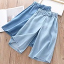 2025 Kids Wide Leg Pants – Summer Casual Chiffon Cropped Trousers for Girls 2-10 Years 