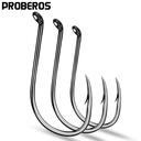 PROBEROS 50Pcs/lot Carbon Steel Corrosion-resistant High Quality Barbed Fishhook Fishing Gear Single Hook Accessories Wholesale