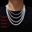 1 Row Cz Tennis Chain Necklace Cubic Zircon Iced Out 3Mm 4Mm 5Mm 6Mm 18/K Rapper Necklace Luxury Jewelry