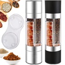 2-in-1 Stainless Steel Salt & Pepper Grinder – Manual Adjustable Ceramic Spice Mill Kitchen Tool