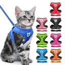 Adjustable Cat & Dog Harness Vest with Leash – Breathable Mesh for Small & Medium Pets
