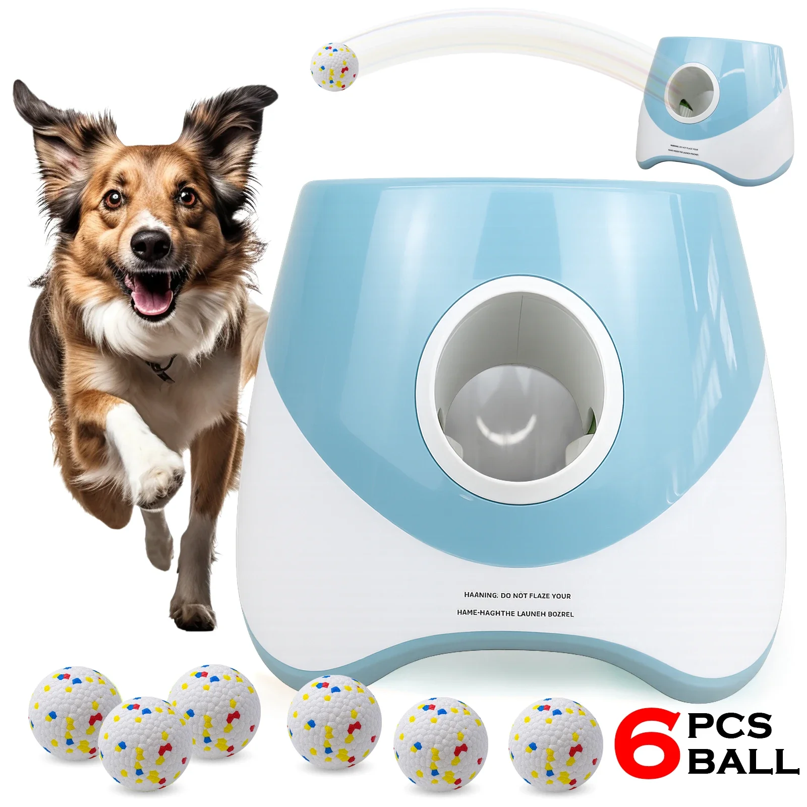 Automatic Dog Tennis Ball Launcher – Interactive Pet Toy with 6 Balls