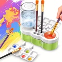 Automatic Paint Brush Cleaner – Watercolor & Oil Brush Rinser with Drain Button