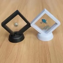 PE Floating  Beads Jewelry Storage Box Square Diamond Gem Organizer Ring Coin Badge Display Showcase Necklace Stand