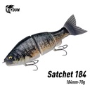 LEYDUN Jointed Claw Swimbait 184mm 2.5oz – Floating Glide Bait with S-Shaped Action, Hard Body Lure for Bass & Big Game Fishing 