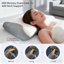 New Sleep Aid Pillow for Adult Side Sleepers - Slow Rebound Memory Foam Space Cotton Single-Side Cervical Support Pillow Core