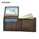 GENODERN Men's Genuine Leather Wallet – RFID Blocking, Coin Pocket, Vintage Card Holder