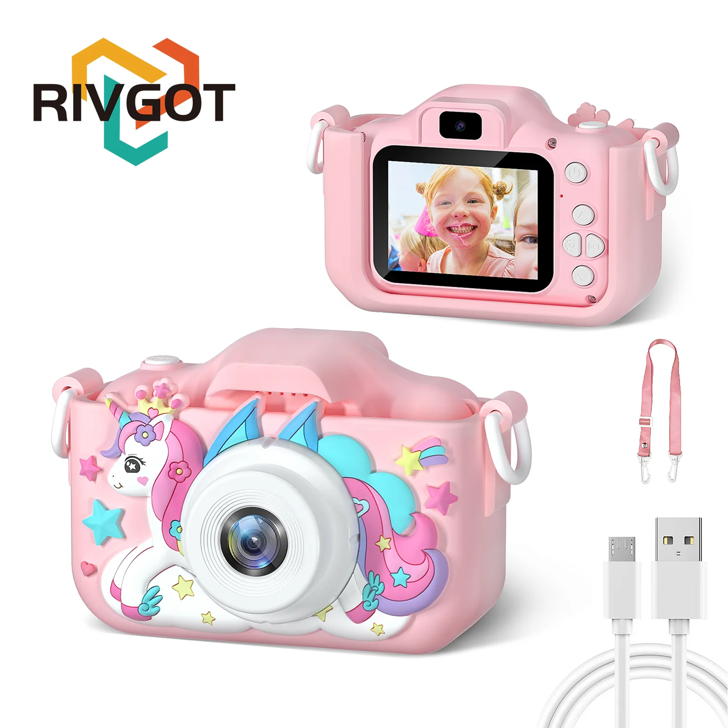 1080P HD Kids Digital Camera – 2.0-Inch Toddler Video Camera with Silicone Case, Children’s Toy Gift for Christmas & Birthdays 