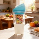 Double Layer Breakfast Water Cup, Milk & Cereal Separator, Portable Leak-Proof Cold Hot Use, Ideal for Office Workers & Students