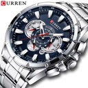 CURREN Men's Chronograph Sport Watch – Big Dial Quartz Wristwatch with Stainless Steel Band & Luminous Hands 
