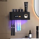 Portable Toothbrush Sterilizer Wireless Toothbrush UV Sterilization Rechargeable Wall Mounted Electric Toothbrush Dryer Holder