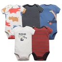 5PCS/Lot Baby Boys Girls Bodysuits 100% Cotton Short Sleeves Kids Clothes 6-24 Month Newborn Baby Clothing Jumpsuit