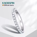 KNOBSPIN 2mm D Color Moissanite Eternity Ring – 925 Sterling Silver, 18K White Gold Plated, Wedding & Engagement Band for Women