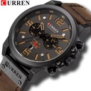CURREN Men's Luxury Chronograph Watch – Waterproof Quartz Military Sport Wristwatch with Genuine Leather Band 