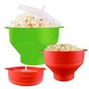 Silicone Microwave Popcorn Popper BPA Free Collapsible Popcorn Bowl Microwavable Pop Corn Maker with Lid Dishwasher Safe