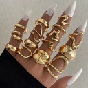 15-Piece Metal Ring Set – Irregular Retro Boho Punk Rings for Women & Men