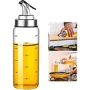 Olive Oil & Vinegar Dispenser – 10oz Glass Bottle with Drip-Proof Cap & Measurement Marks
