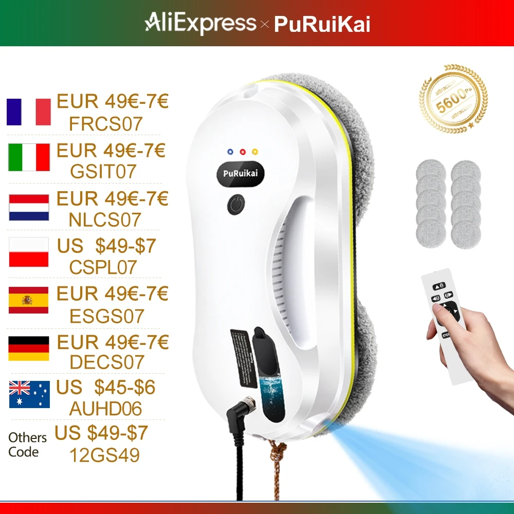 Automatic Window Cleaning Robot – Electric Glass Wiper with Remote Control