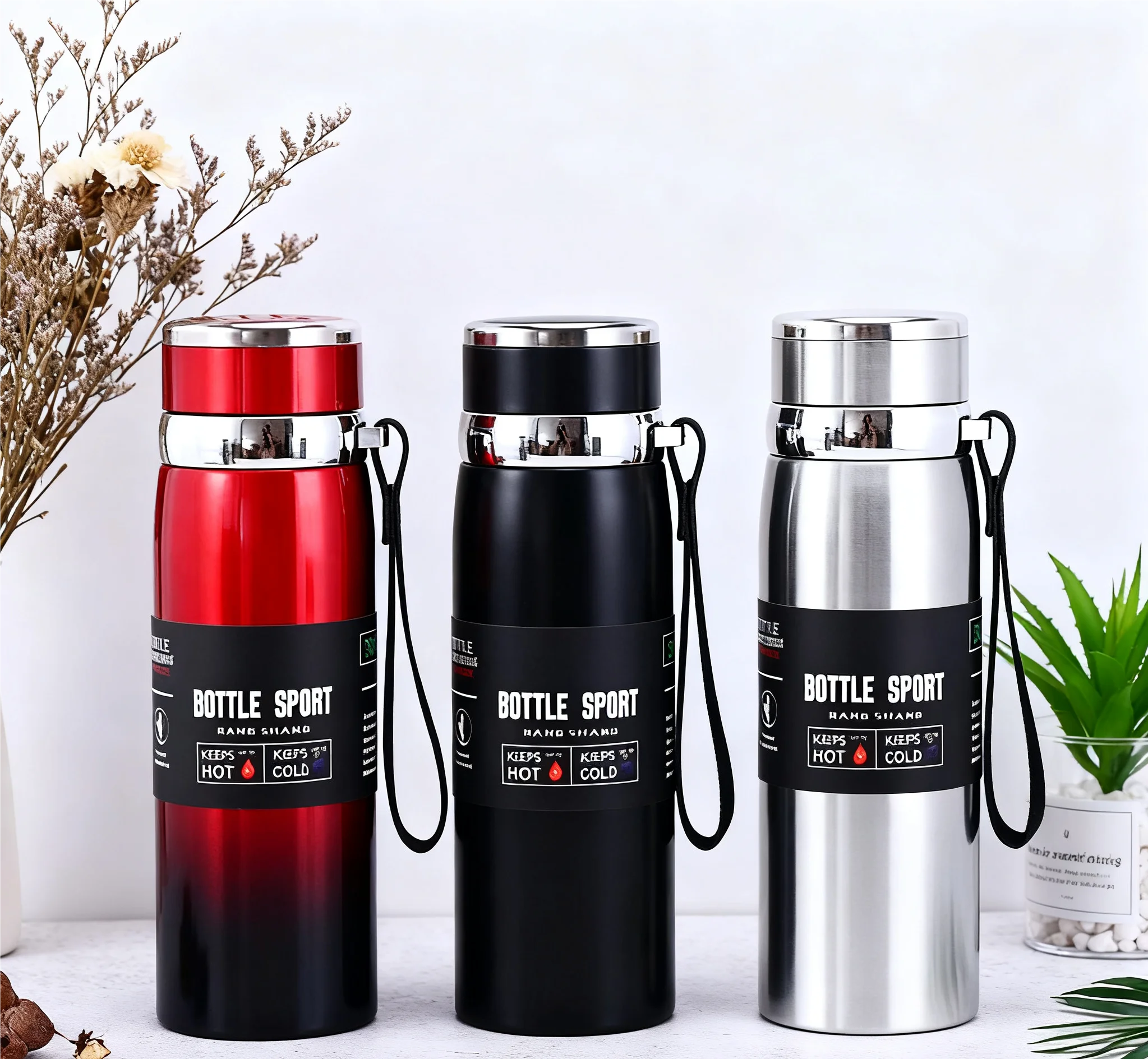 1L Stainless Steel Thermal Bottle – Hot & Cold Vacuum Insulated Water Flask