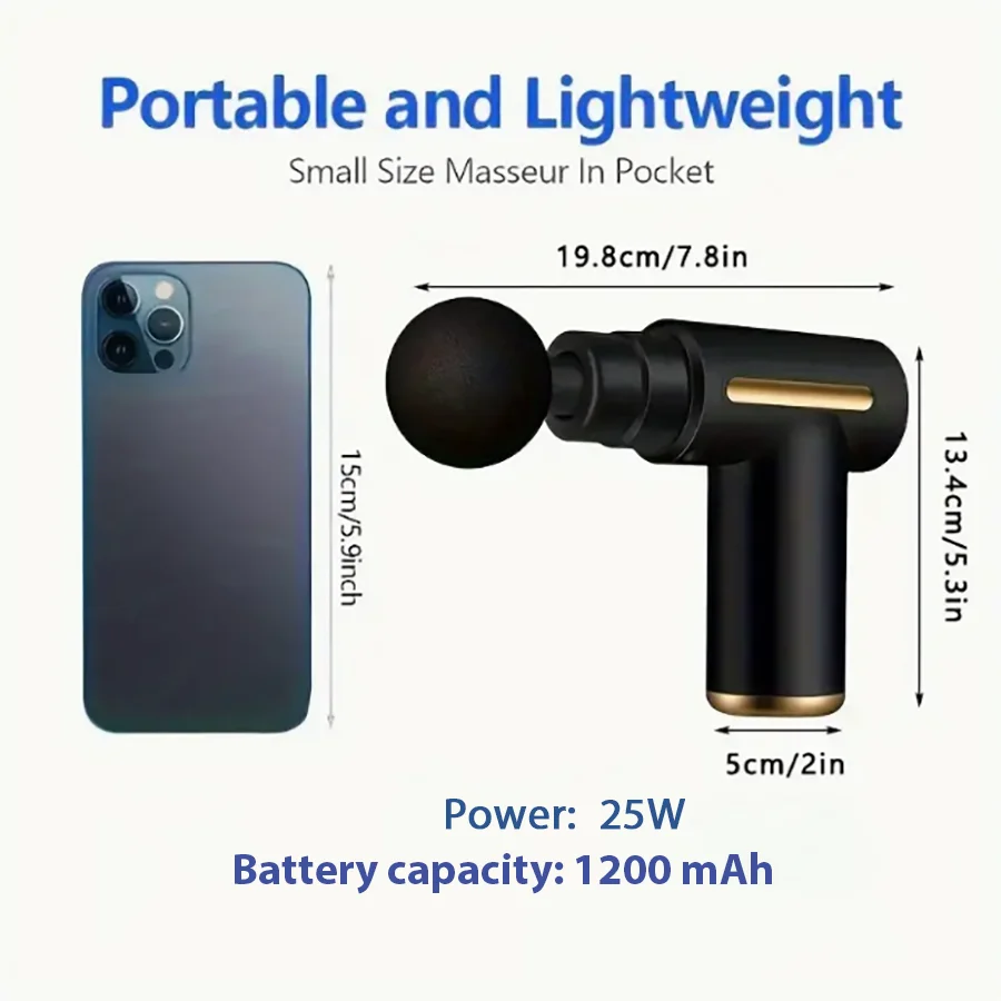 Mini Massage Gun – Deep Tissue Portable Percussion Massager for Back, Neck & Legs