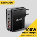 Essager 100W GaN USB-C Charger – US/KR Plug, PD 3.0 Fast Charging for MacBook, iPhone 16/15/14 Pro, Samsung Galaxy