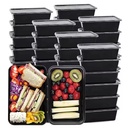 10/20-Pack Black Meal Prep Containers – Leakproof Bento Boxes for Food, Salad & Fridge Storage