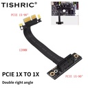 TISHRIC PCIe 3.0 X1 Extension Cable – 120mm Dual 90° Right Angle High-Speed 8Gbps