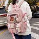 Cute Waterproof Backpack for Teen Girls – Kawaii Nylon School Bag with Laptop Compartment & Multi Pockets