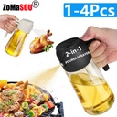2-in-1 Oil Sprayer & Pourer Bottle – Plastic Dispenser for Cooking, BBQ, Camping (1–4 Pcs)