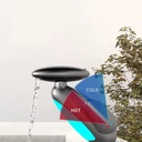 LED Waterfall Bathroom Sink Faucet with Pull-Out Sprayer, 4-Mode Hot & Cold Mixer