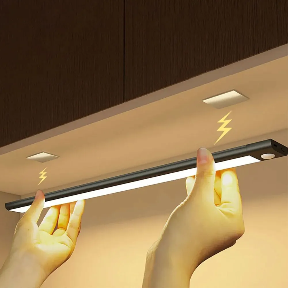 USB Rechargeable LED Motion Sensor Cabinet Light, Type-C Wardrobe Lamp