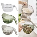 Plastic Rice Washing Bowl with Colander & Drainer 