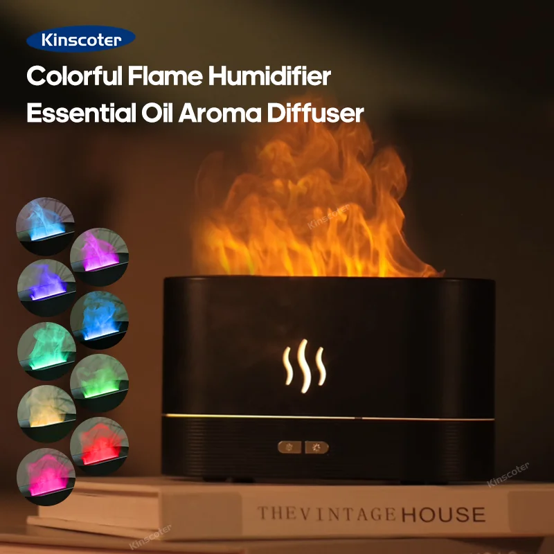 KINSCOTER Flame Aroma Diffuser Ultrasonic Humidifier