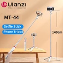 Ulanzi MT-44 Extendable Selfie Stick Tripod – 1.46M Stand with Phone Clamp for iPhone, Samsung, Xiaomi, Huawei & Cameras