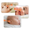 2-in-1 Baby Ear & Nose Cleaning Tool – Soft Silicone Curette Spoon & Tweezers Set for Gentle Wax and Mucus Removal