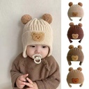 Baby Winter Wool Hat with Cute Bear Ears – Warm Knitted Toddler Beanie for Boys & Girls, Ear Protection, Korean Style 