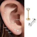 2/8PCS 18G Stainless Steel Nose Stud & Cartilage Earrings – Gold Helix, Tragus, Lip Piercing Jewelry for Women 