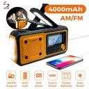 LOTOTG Portable Solar Hand Crank Radio – Emergency AM/FM Weather Radio & Phone Charger with LED Flashlight 