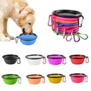 Collapsible Silicone Pet Bowl – Portable Folding Dog Food & Water Bowl with Carabiner for Travel 